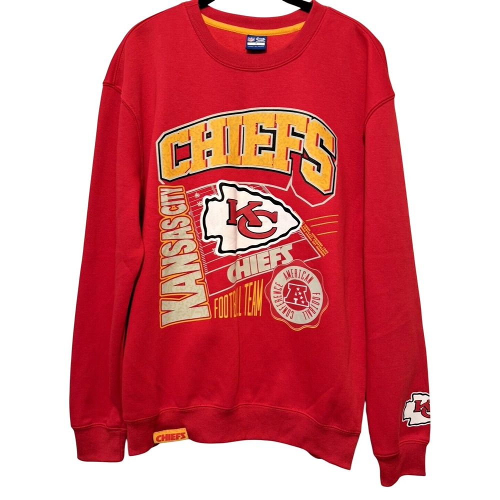 NFL Kansas City Chiefs Adult Small Red Crewneck Sweatshirt UltraGame Vintage